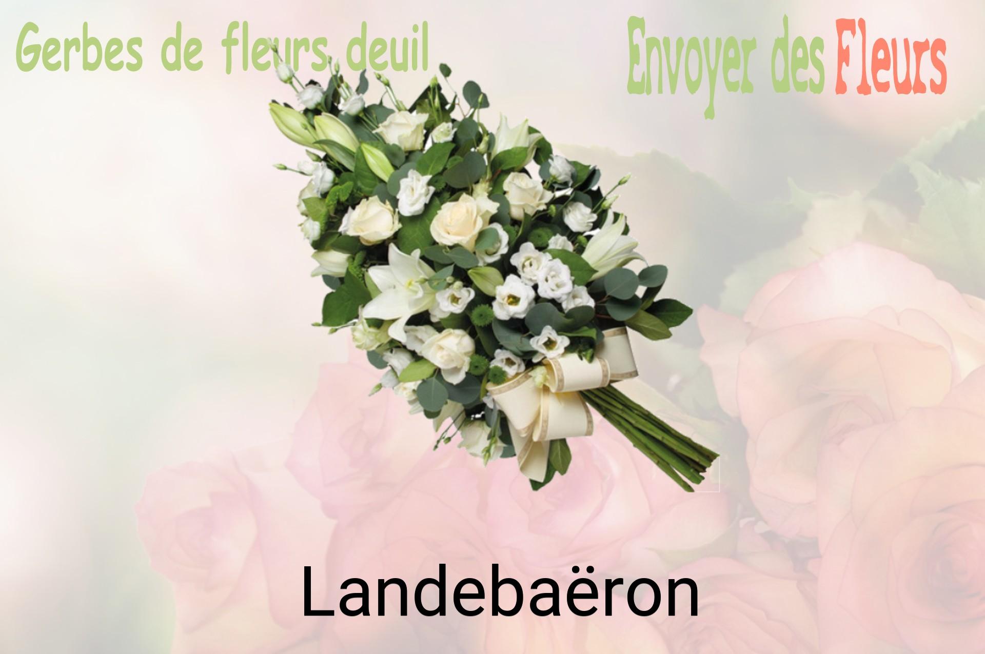 Gerbe de fleurs de deuil livrée à Landebaëron